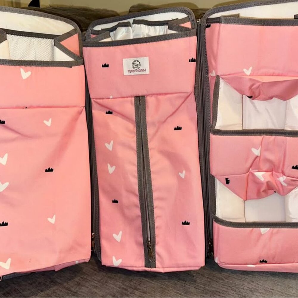 NWT 3-in-1 Hanging Diaper Caddy Organizer for Changing Table or crib RPink